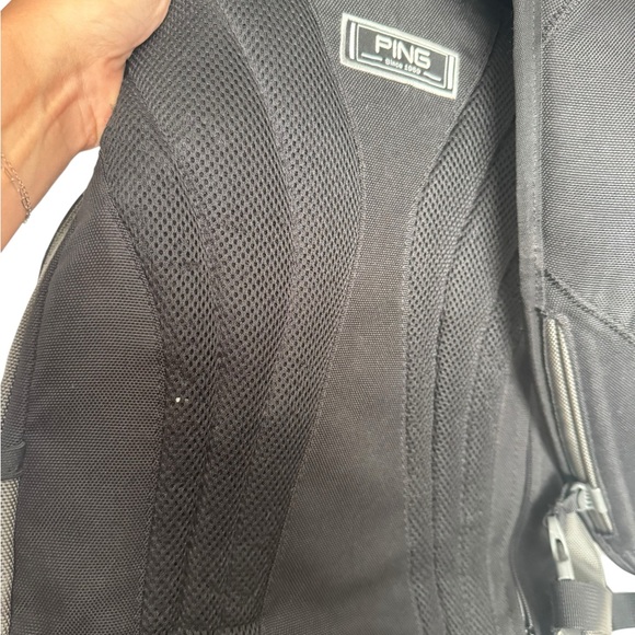 PING Black Backpack Golf Laptop School Bag with Multiple Compartments - Picture 4 of 8